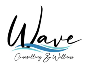 Black logo for Wave Counselling and Wellness in st. John's NL